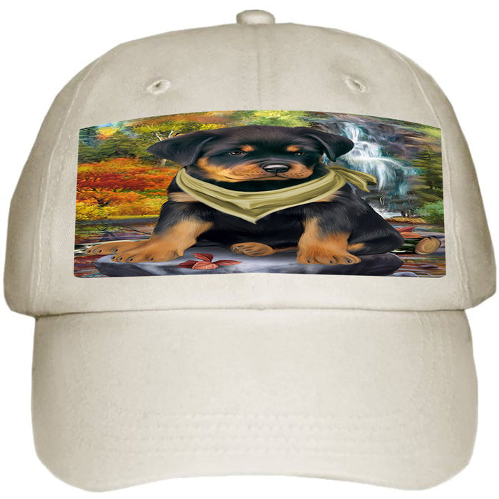 Scenic Waterfall Rottweiler Dog Ball Hat Cap HAT59553