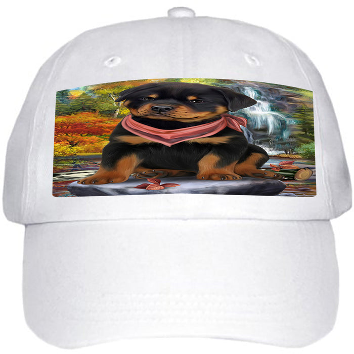 Scenic Waterfall Rottweiler Dog Ball Hat Cap HAT59556