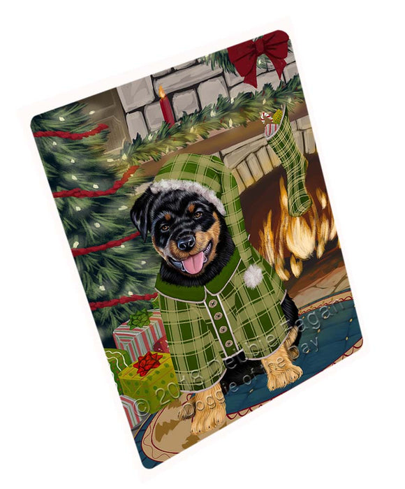 The Stocking was Hung Rottweiler Dog Magnet MAG71892 (Small 5.5" x 4.25")