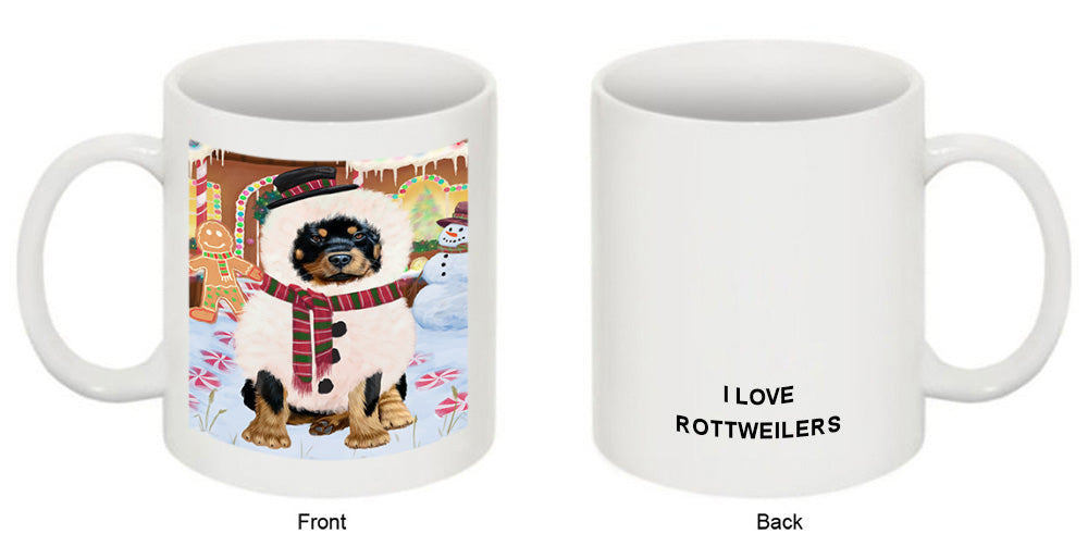 Christmas Gingerbread House Candyfest Rottweiler Dog Coffee Mug MUG51899