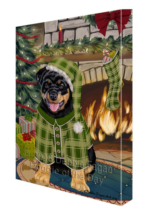 The Stocking was Hung Rottweiler Dog Canvas Print Wall Art Décor CVS120194