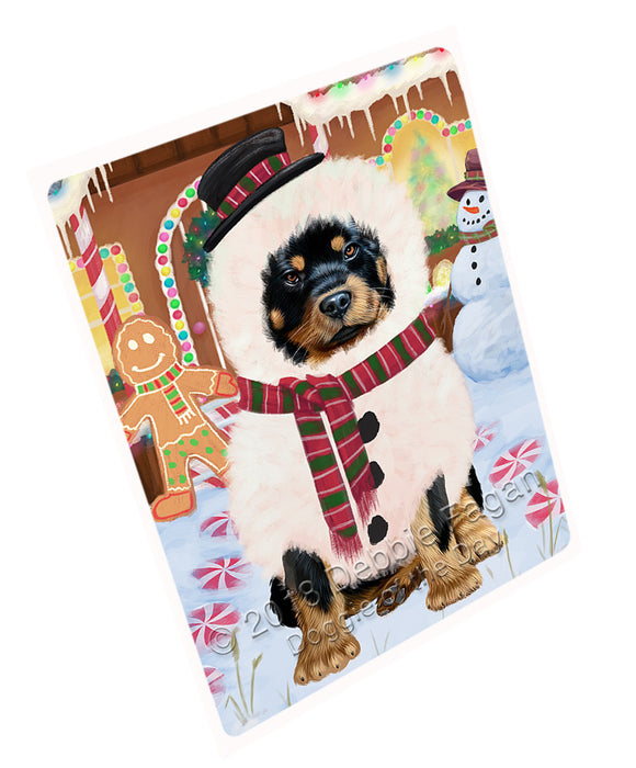 Christmas Gingerbread House Candyfest Rottweiler Dog Magnet MAG74640 (Small 5.5" x 4.25")