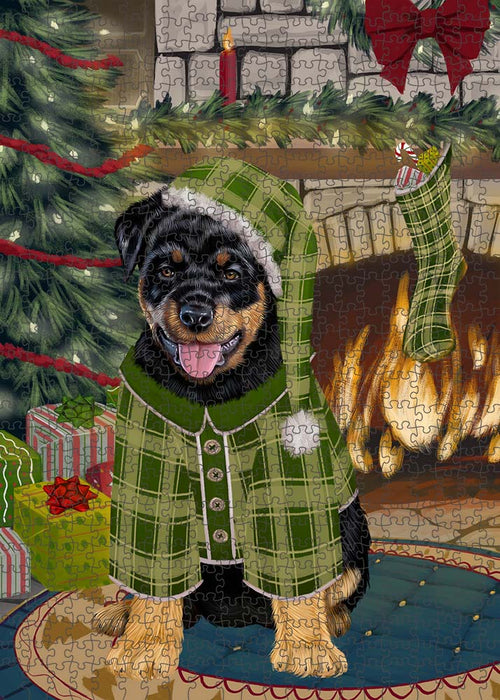 The Stocking was Hung Rottweiler Dog Puzzle  PUZL90544