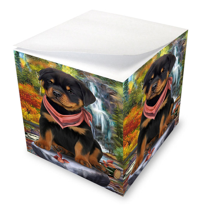 Scenic Waterfall Rottweiler Dog Note Cube NOC51941