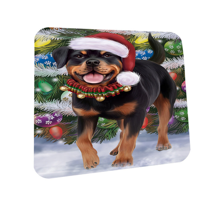 Trotting in the Snow Rottweiler Dog Coasters Set of 4 CST54550