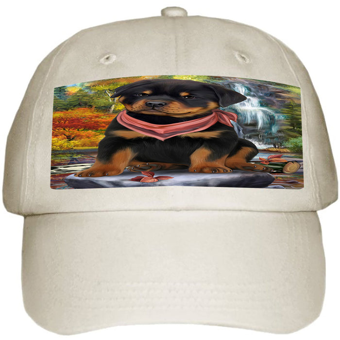 Scenic Waterfall Rottweiler Dog Ball Hat Cap HAT59556