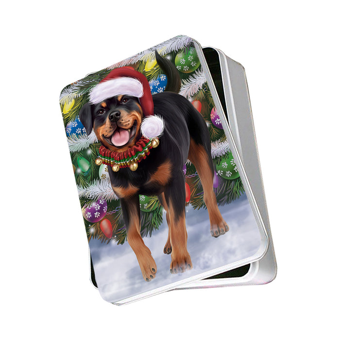 Trotting in the Snow Rottweiler Dog Photo Storage Tin PITN54535