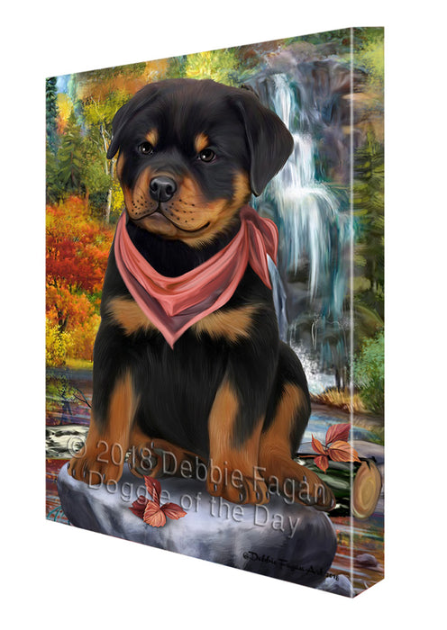 Scenic Waterfall Rottweiler Dog Canvas Print Wall Art Décor CVS84734