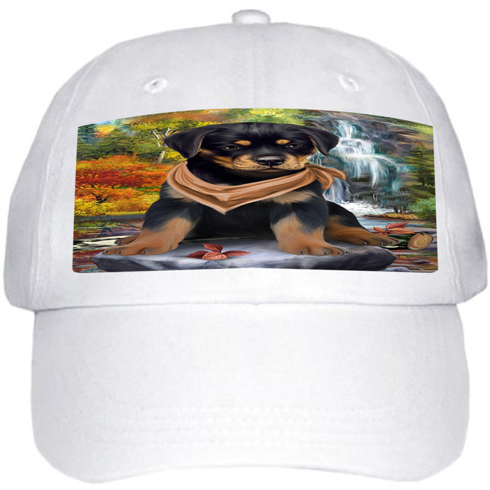 Scenic Waterfall Rottweiler Dog Ball Hat Cap HAT59559