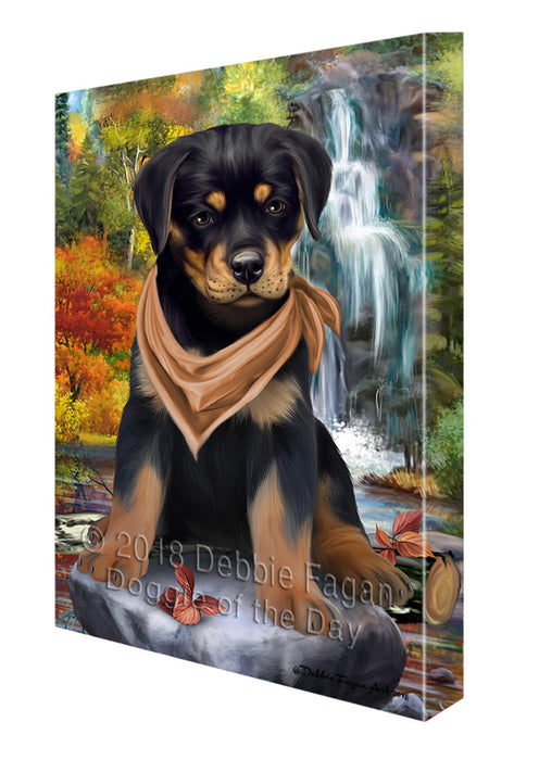 Scenic Waterfall Rottweiler Dog Canvas Print Wall Art Décor CVS84743
