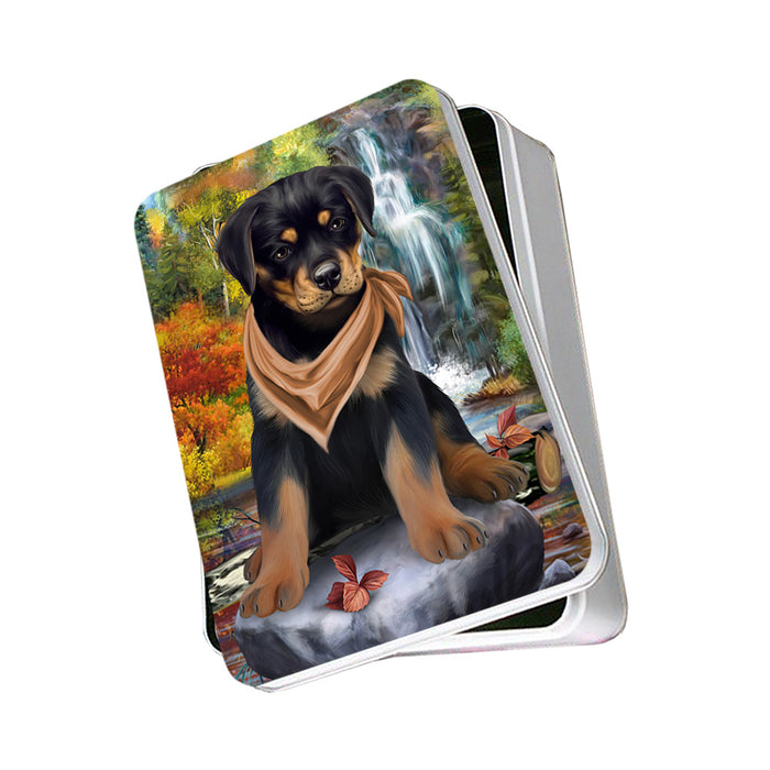 Scenic Waterfall Rottweiler Dog Photo Storage Tin PITN51994