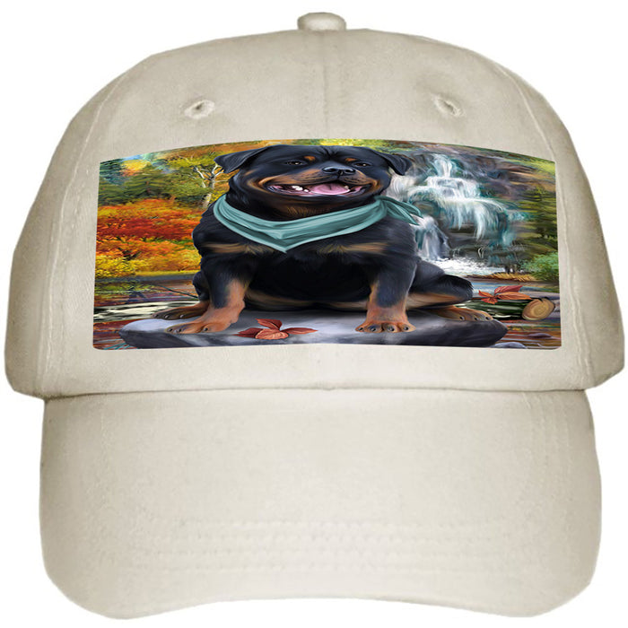 Scenic Waterfall Rottweiler Dog Ball Hat Cap HAT59562