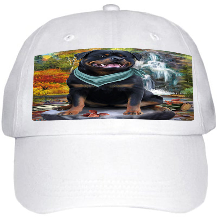 Scenic Waterfall Rottweiler Dog Ball Hat Cap HAT59562