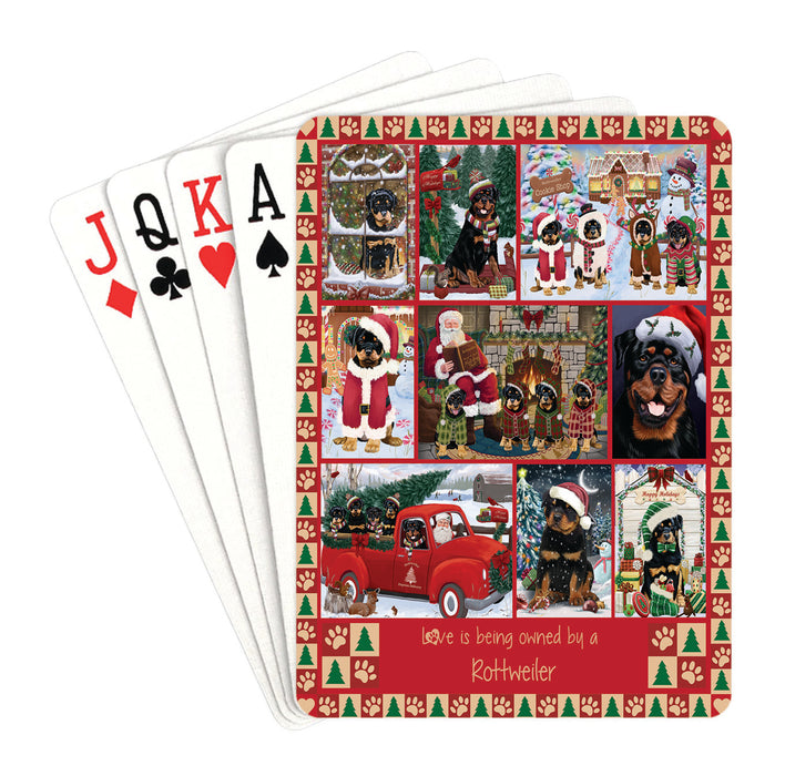 Love is Being Owned Christmas Rottweiler Dogs Playing Card Decks