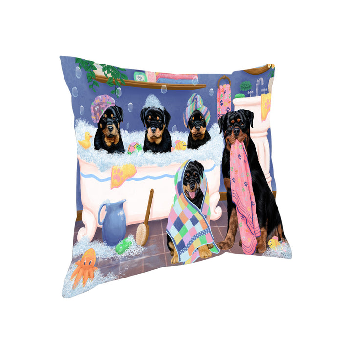 Rub A Dub Dogs In A Tub Rottweilers Dog Pillow PIL81548