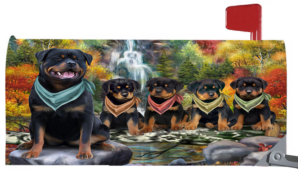 Scenic Waterfall Rottweiler Dogs Magnetic Mailbox Cover MBC48747