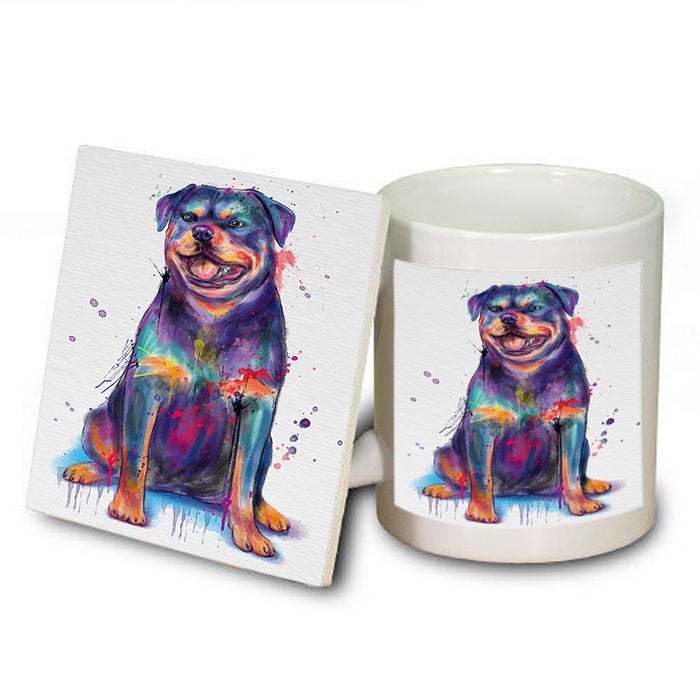 Watercolor Rottweiler Dog Mug and Coaster Set MUC57089