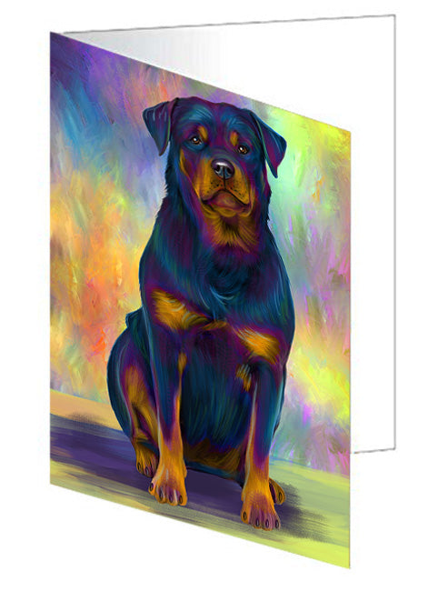 Paradise Wave Rottweiler Dog Handmade Artwork Assorted Pets Greeting Cards and Note Cards with Envelopes for All Occasions and Holiday Seasons GCD72749
