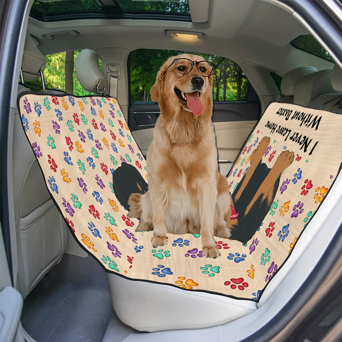 Personalized I Never Leave Home Paw Print Rottweiler Dogs Pet Back Car Seat Cover
