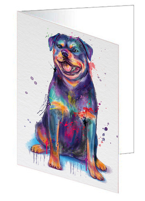 Watercolor Rottweiler Dog Handmade Artwork Assorted Pets Greeting Cards and Note Cards with Envelopes for All Occasions and Holiday Seasons GCD76805