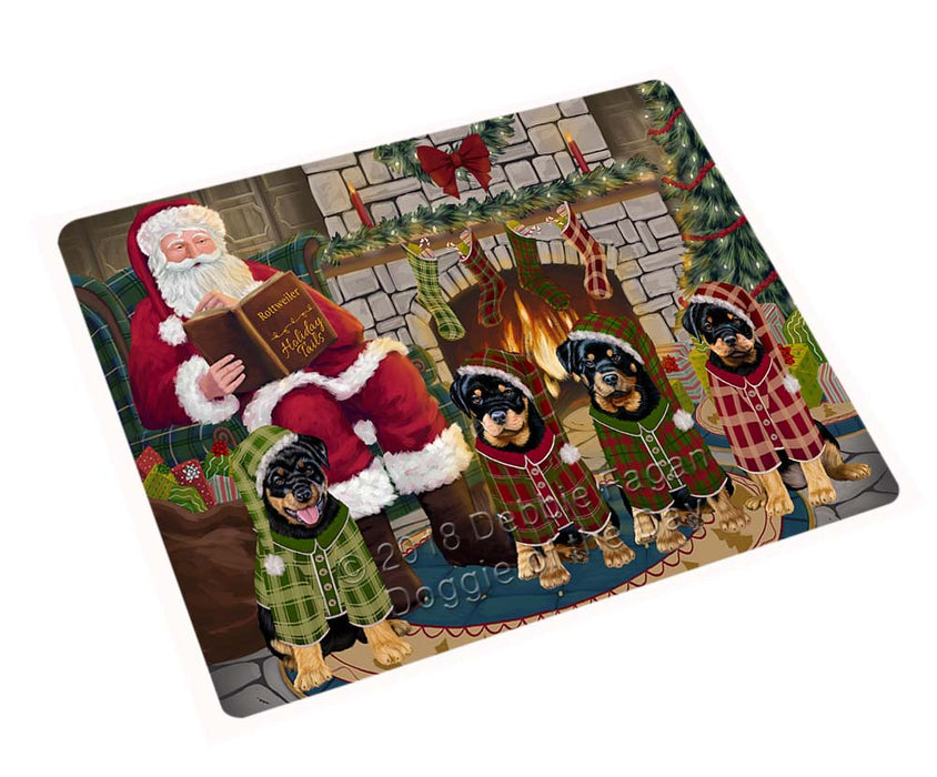 Christmas Cozy Holiday Tails Rottweilers Dog Cutting Board C71280