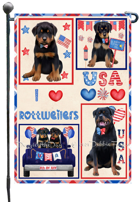 4th of July Independence Day I Love USA Rottweiler Dogs Garden Flag GFLG66930