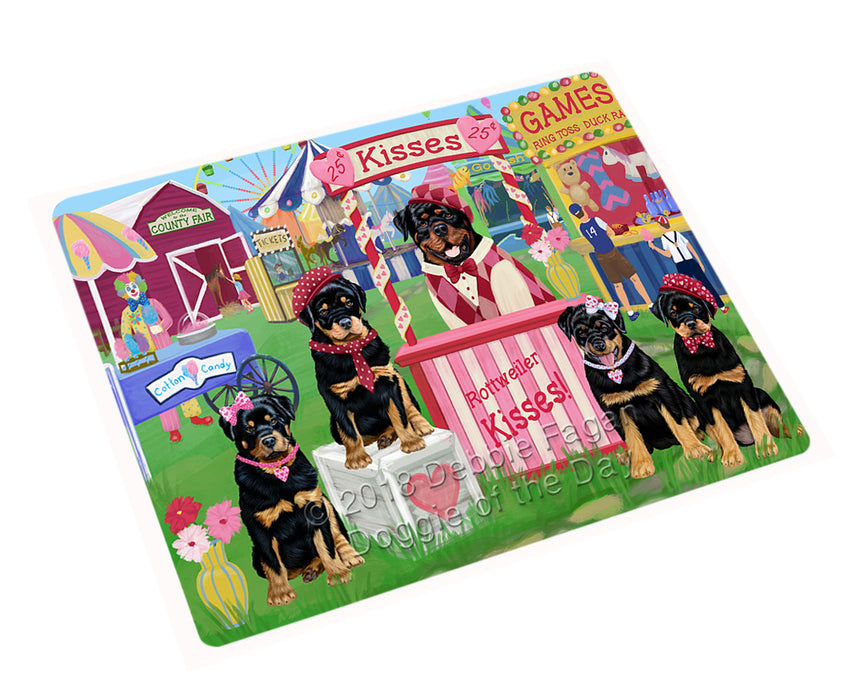 Carnival Kissing Booth Rottweilers Dog Cutting Board C72891