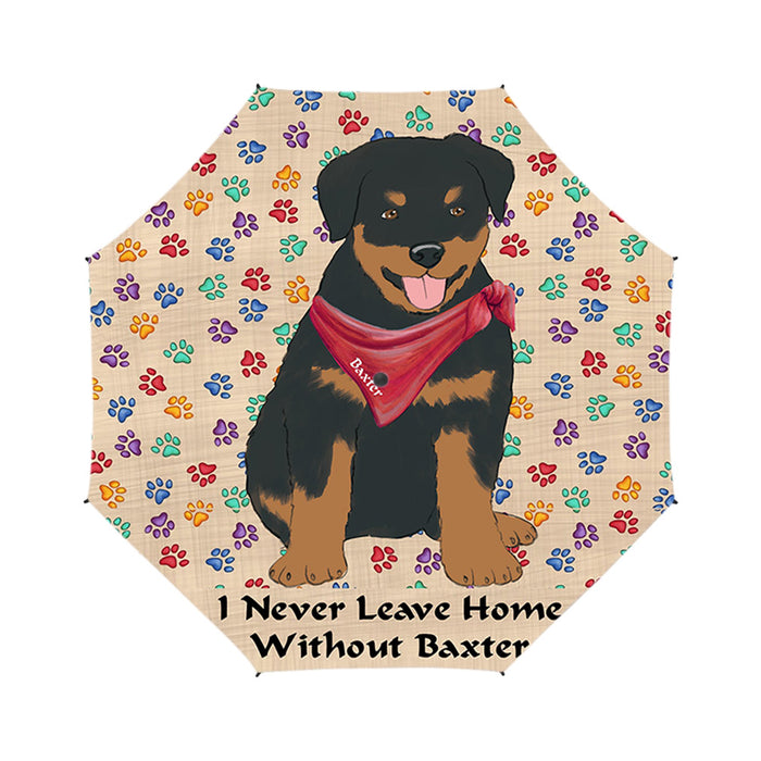 Custom Pet Name Personalized I never Leave Home Rottweiler Dog Semi-Automatic Foldable Umbrella