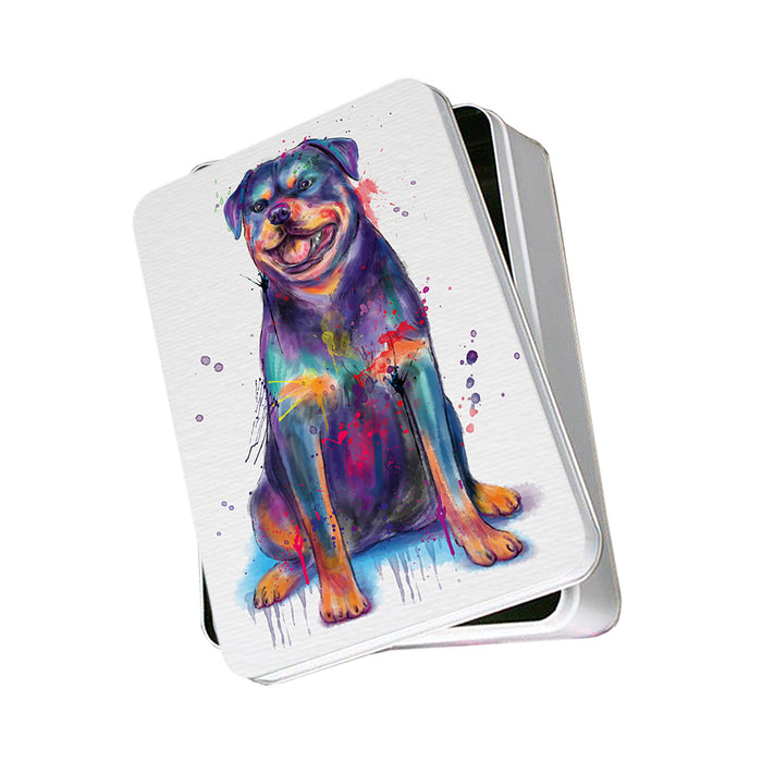 Watercolor Rottweiler Dog Photo Storage Tin PITN57040