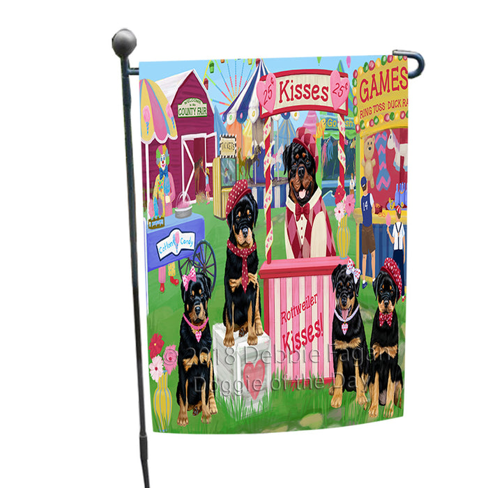 Carnival Kissing Booth Rottweilers Dog Garden Flag GFLG56466