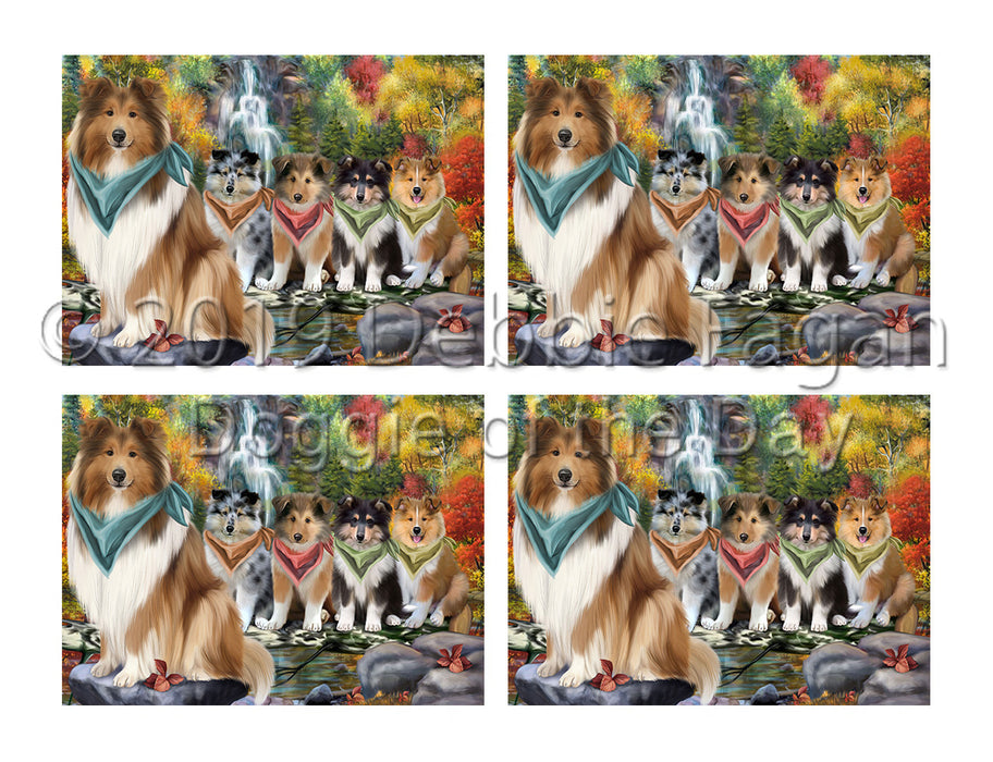 Scenic Waterfall Rough Collie Dogs Placemat