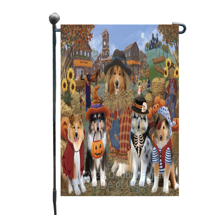 Halloween 'Round Town Rough Collie Dogs Garden Flag GFLG65740
