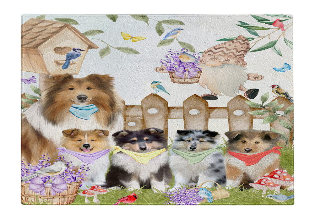 Rough Collie Cutting Board, Explore a Variety of Designs, Custom, Personalized, Kitchen Tempered Glass Chopping Meats, Vegetables, Dog Gift for Pet Lovers