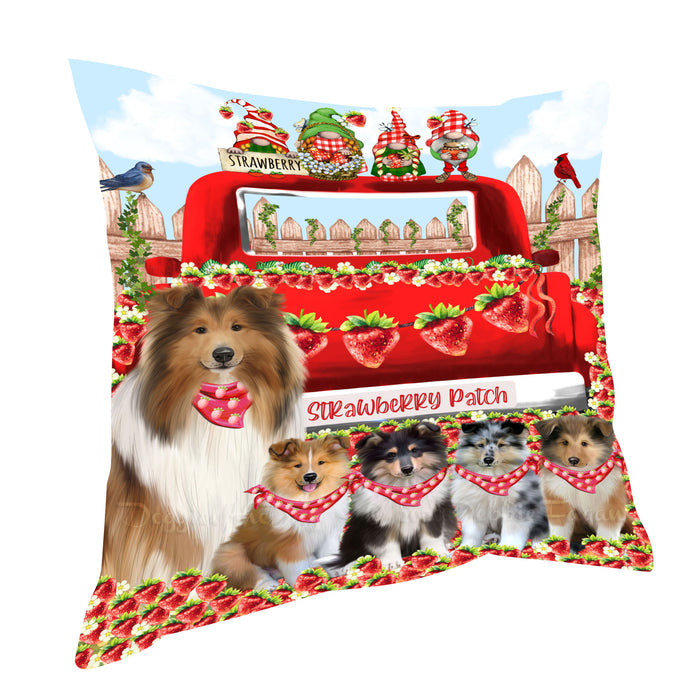 Rough Collie Pillow: Cushion for Sofa Couch Bed Throw Pillows, Personalized, Explore a Variety of Designs, Custom, Pet and Dog Lovers Gift