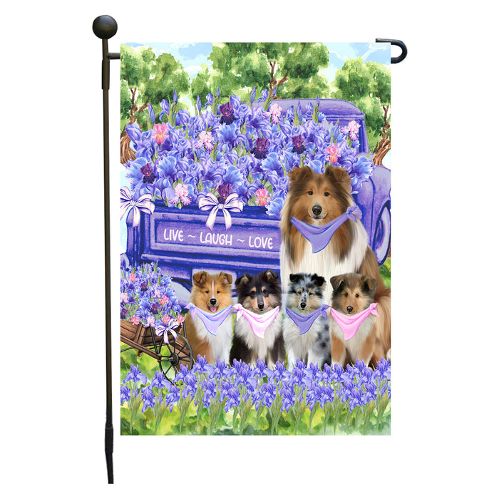 Rough Collie Dogs Garden Flag for Dog and Pet Lovers, Explore a Variety of Designs, Custom, Personalized, Weather Resistant, Double-Sided, Outdoor Garden Yard Decoration