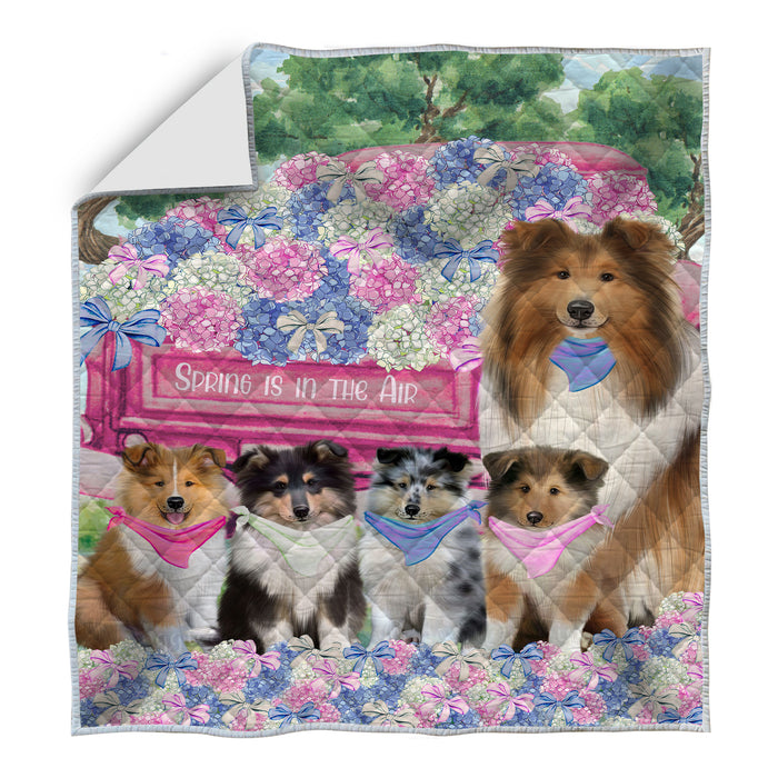 Rough Collie Quilt: Explore a Variety of Custom Designs, Personalized, Bedding Coverlet Quilted, Gift for Dog and Pet Lovers