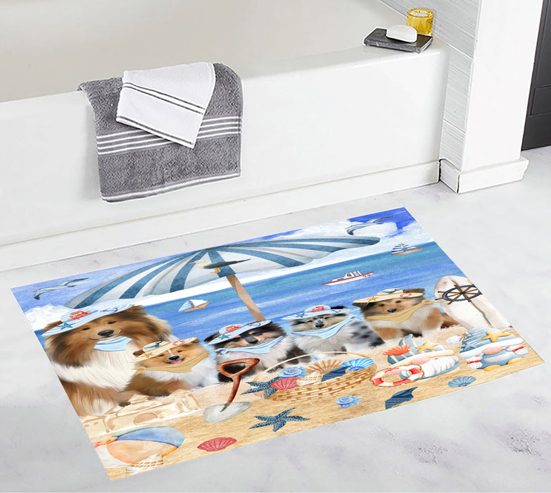Rough Collie Personalized Bath Mat, Explore a Variety of Custom Designs, Anti-Slip Bathroom Rug Mats, Pet and Dog Lovers Gift