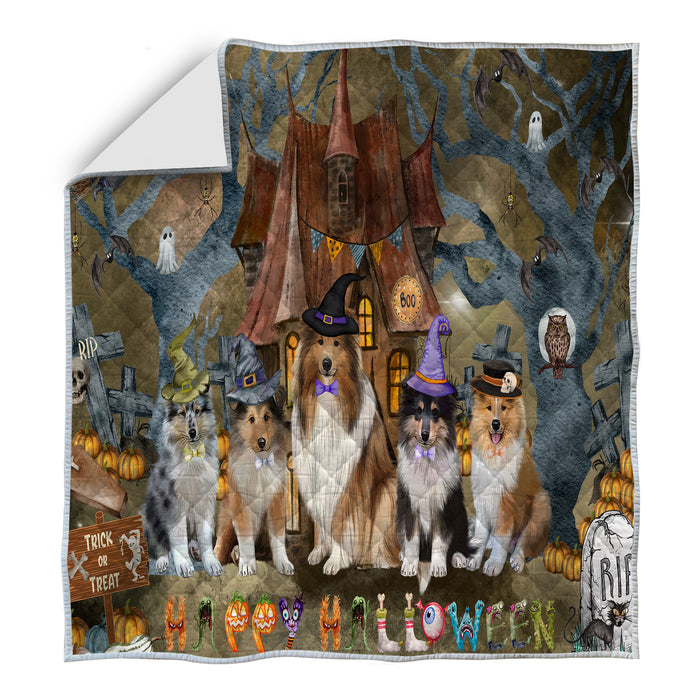 Rough Collie Bedspread Quilt, Bedding Coverlet Quilted, Explore a Variety of Designs, Personalized, Custom, Dog Gift for Pet Lovers