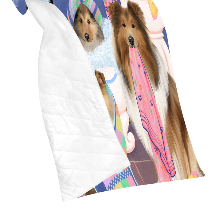 Rub A Dub Dogs In A Tub Rough Collie Dogs Quilt