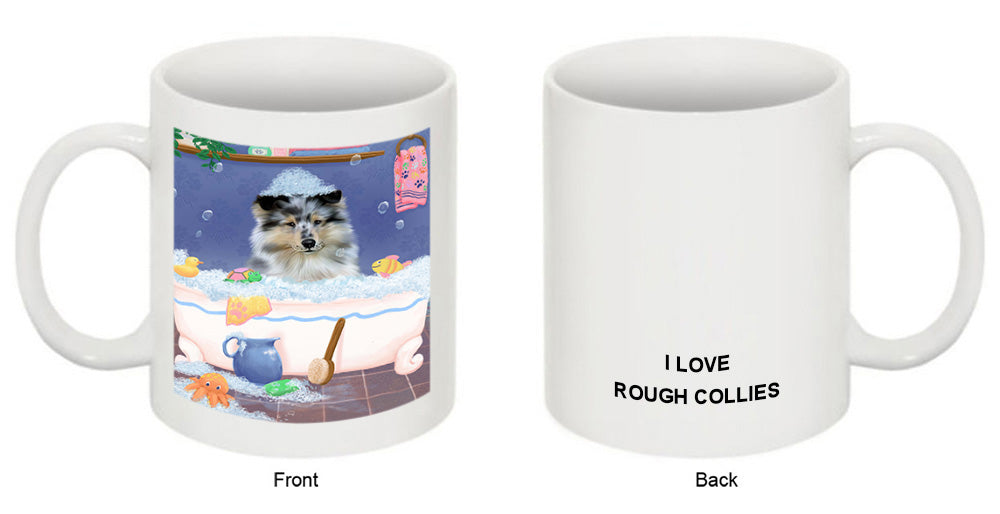 Rub A Dub Dog In A Tub Rough Collie Dog Coffee Mug MUG52827