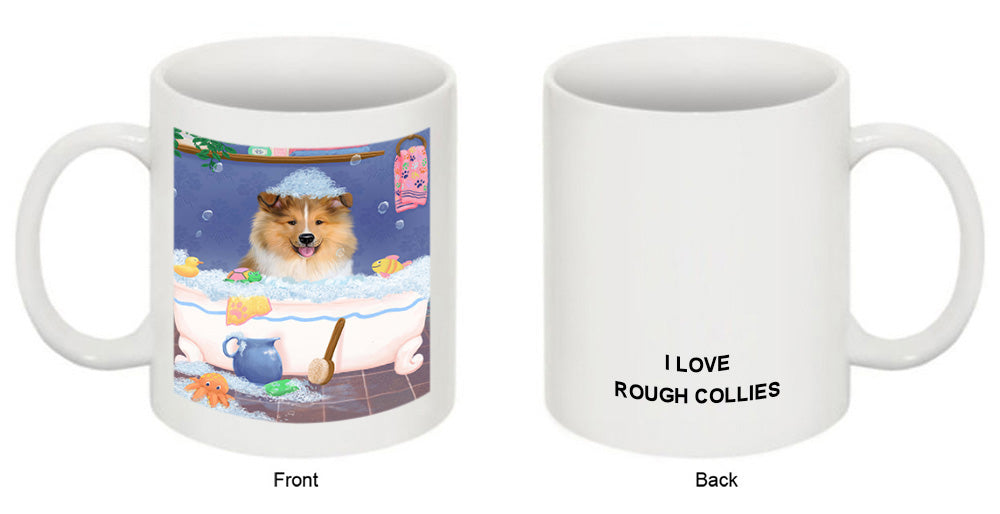 Rub A Dub Dog In A Tub Rough Collie Dog Coffee Mug MUG52829