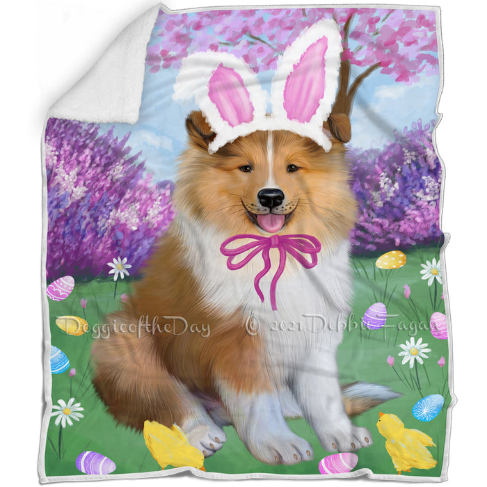 Easter Holiday Rough Collie Dog Blanket BLNKT143236