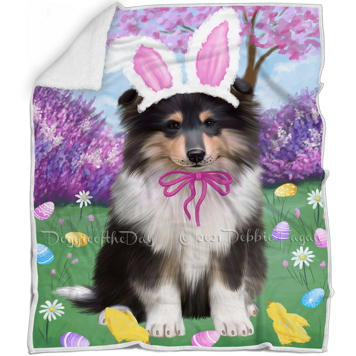 Easter Holiday Rough Collie Dog Blanket BLNKT143233