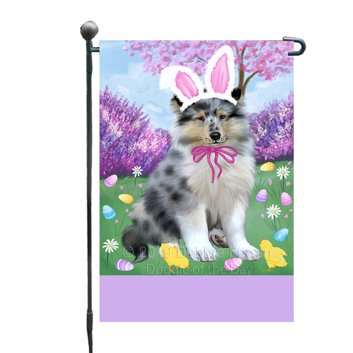 Personalized Easter Holiday Rough Collie Dog Custom Garden Flags GFLG-DOTD-A58979