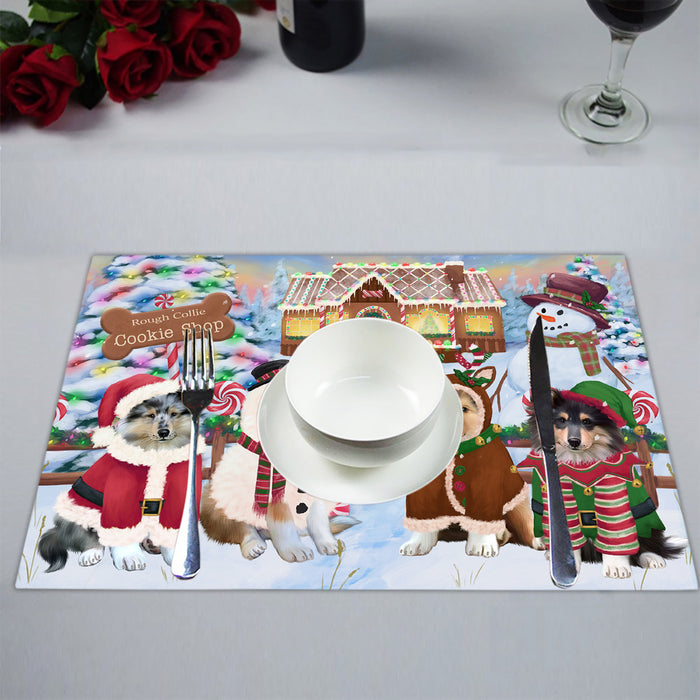 Holiday Gingerbread Cookie Rough Collie Dogs Placemat