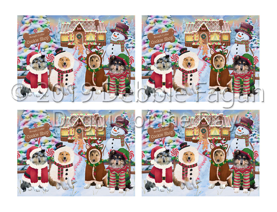 Holiday Gingerbread Cookie Rough Collie Dogs Placemat