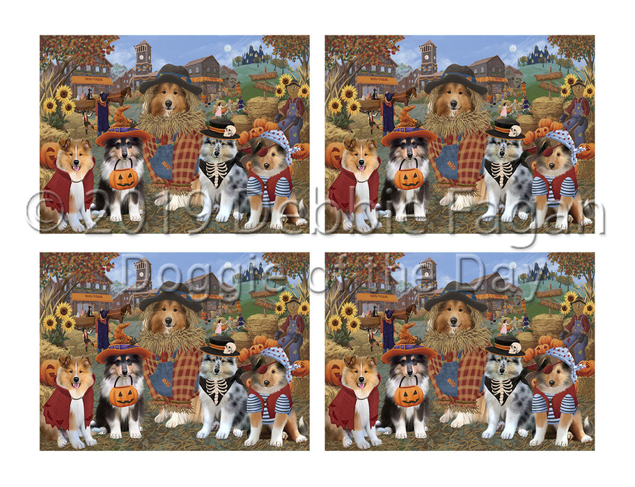 Halloween 'Round Town Rough Collie Dogs Placemat