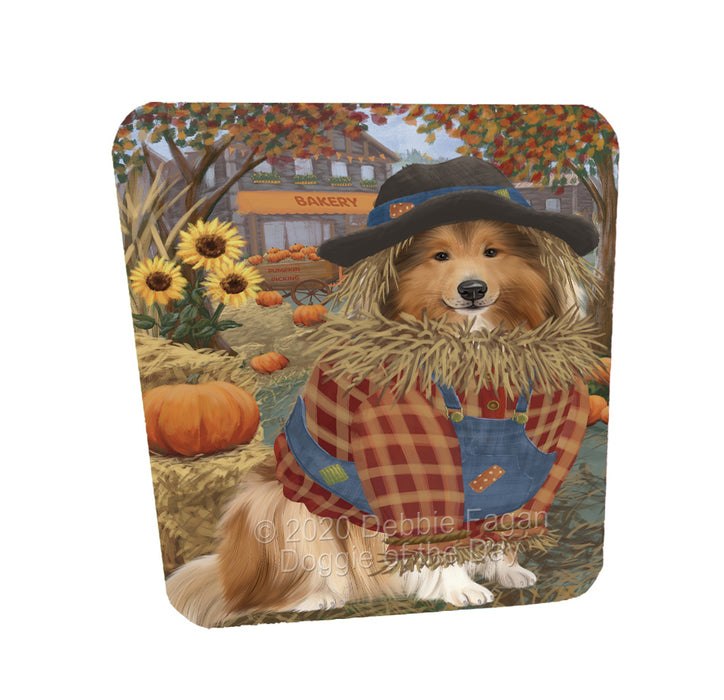 Halloween 'Round Town Rough Collie Dogs Coasters Set of 4 CSTA58012