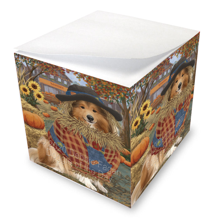Halloween 'Round Town Rough Collie Dogs Note Cube NOC-DOTD-A56877