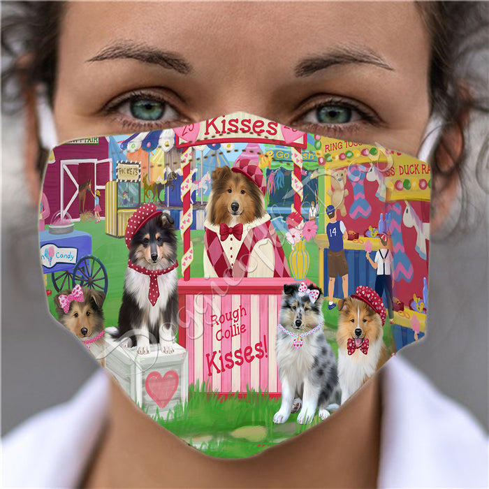 Carnival Kissing Booth Rough Collie Dogs Face Mask FM48074